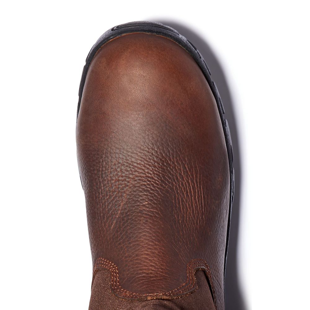 Botas de Trabajo Masculino - Timberland Pro® Excave Steel Toe Wellington - PTGJZ0168 - Marrom